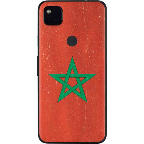 Morocco Flag Distressed Google Pixel 4a Skin